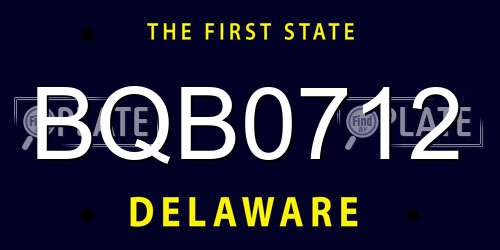 BQB0712 Delaware License Plate