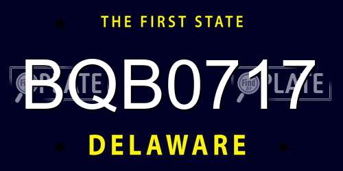 BQB0717 Delaware License Plate