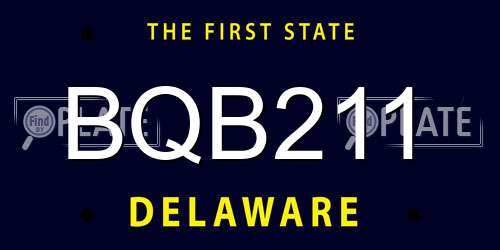 BQB211 Delaware License Plate