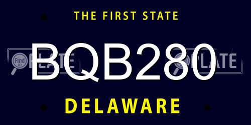 BQB280 Delaware License Plate