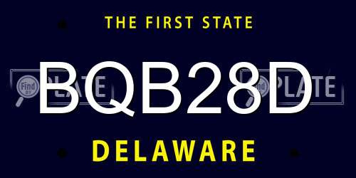 BQB28D Delaware License Plate