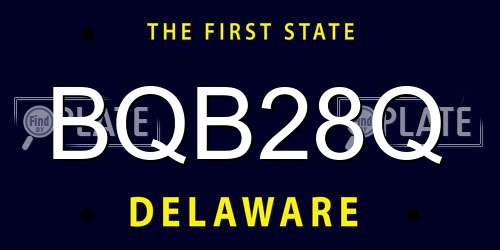 BQB28Q Delaware License Plate
