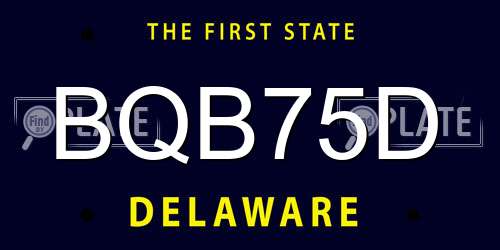 BQB75D Delaware License Plate