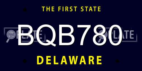 BQB780 Delaware License Plate