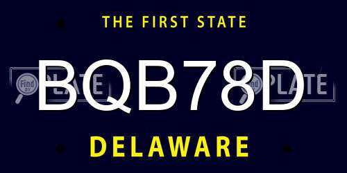 BQB78D Delaware License Plate