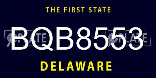 BQB8553 Delaware License Plate