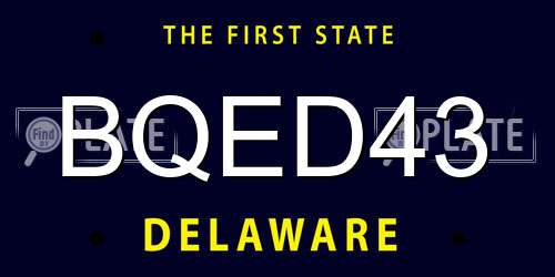 BQED43 Delaware License Plate