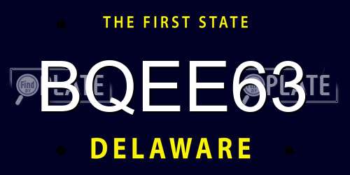 BQEE63 Delaware License Plate