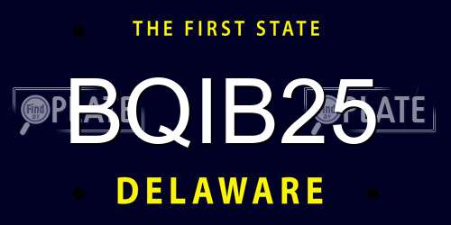 BQIB25 Delaware License Plate