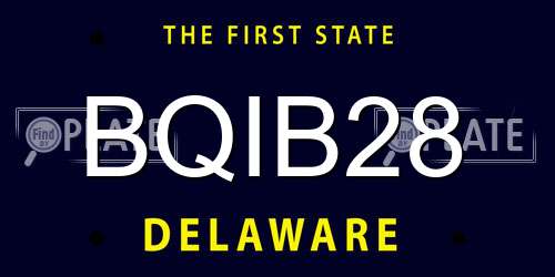 BQIB28 Delaware License Plate