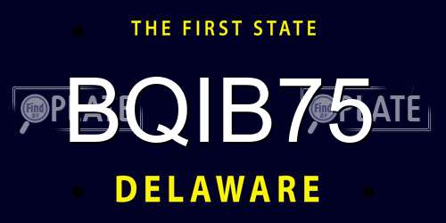 BQIB75 Delaware License Plate