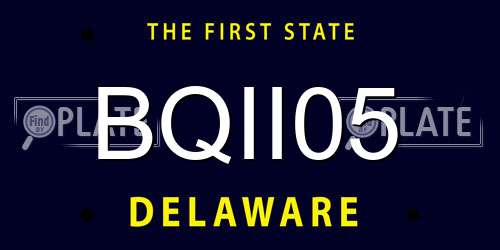 BQII05 Delaware License Plate
