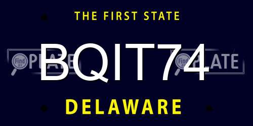 BQIT74 Delaware License Plate
