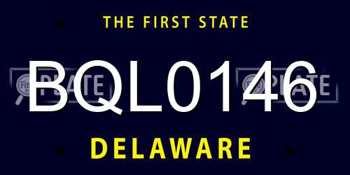 BQL0146 Delaware License Plate