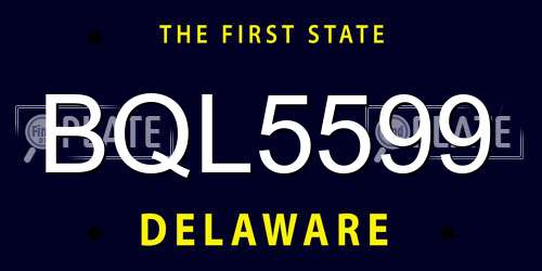 BQL5599 Delaware License Plate
