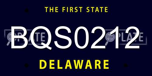 BQS0212 Delaware License Plate