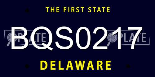 BQS0217 Delaware License Plate