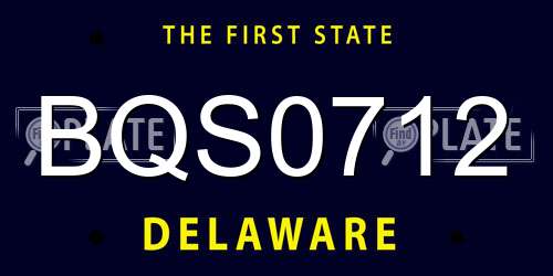BQS0712 Delaware License Plate