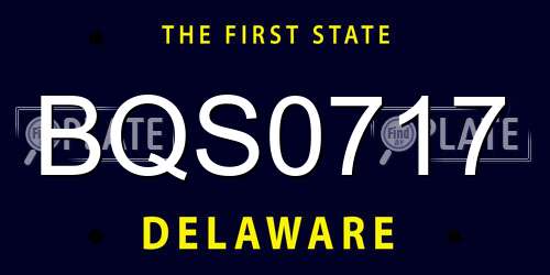 BQS0717 Delaware License Plate