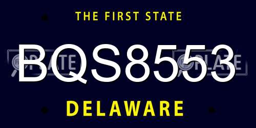 BQS8553 Delaware License Plate