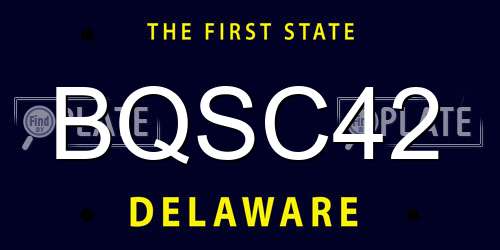 BQSC42 Delaware License Plate