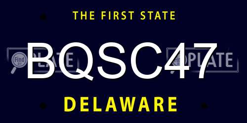 BQSC47 Delaware License Plate