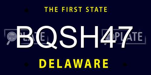 BQSH47 Delaware License Plate