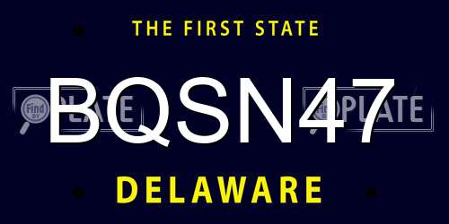 BQSN47 Delaware License Plate