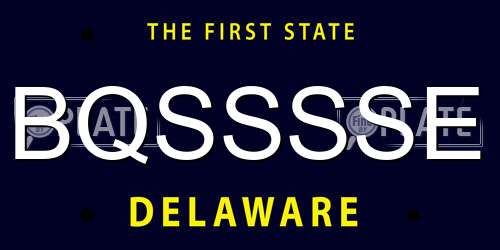 BQSSSSE Delaware License Plate