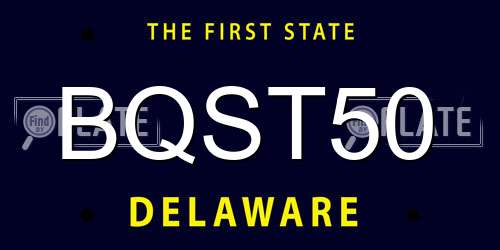 BQST50 Delaware License Plate
