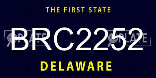 BRC2252 Delaware License Plate