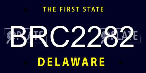 BRC2282 Delaware License Plate