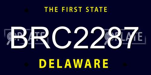 BRC2287 Delaware License Plate