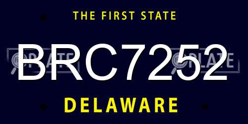 BRC7252 Delaware License Plate