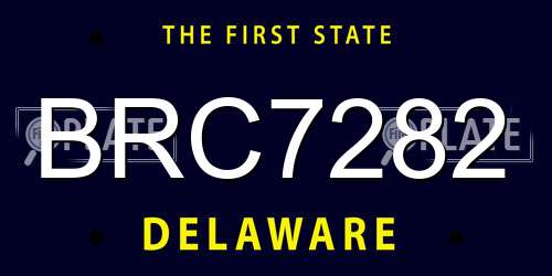 BRC7282 Delaware License Plate