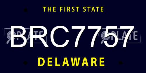 BRC7757 Delaware License Plate
