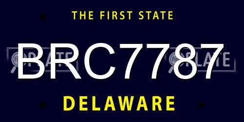 BRC7787 Delaware License Plate