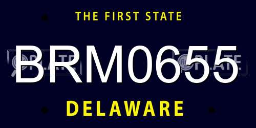 BRM0655 Delaware License Plate