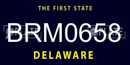 BRM0658 Delaware License Plate
