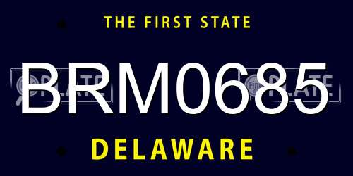 BRM0685 Delaware License Plate