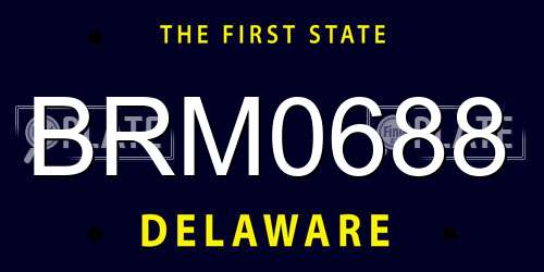 BRM0688 Delaware License Plate