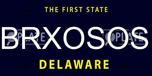 BRXOSOS Delaware License Plate