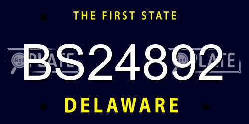 BS24892 Delaware License Plate