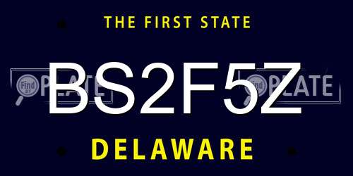 BS2F5Z Delaware License Plate