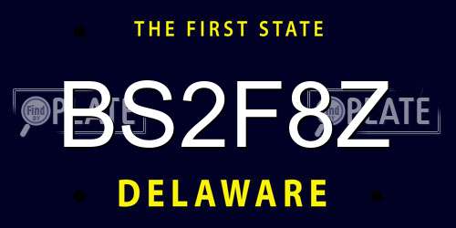 BS2F8Z Delaware License Plate