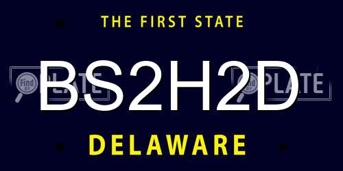 BS2H2D Delaware License Plate