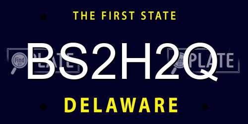 BS2H2Q Delaware License Plate
