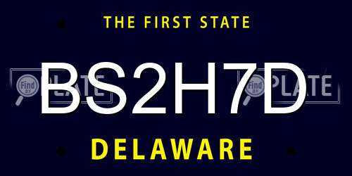 BS2H7D Delaware License Plate