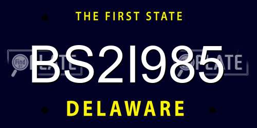 BS2I985 Delaware License Plate