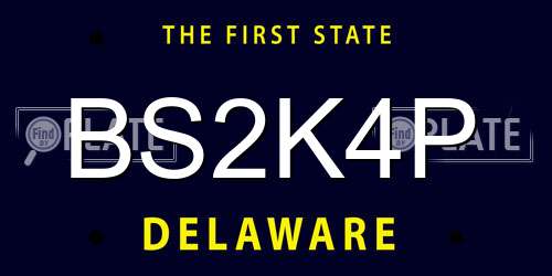 BS2K4P Delaware License Plate